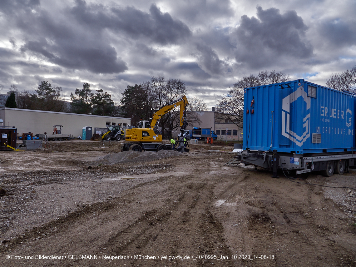 10.01.2023 - Baustelle an der Quiddestraße Haus für Kinder in Neuperlach